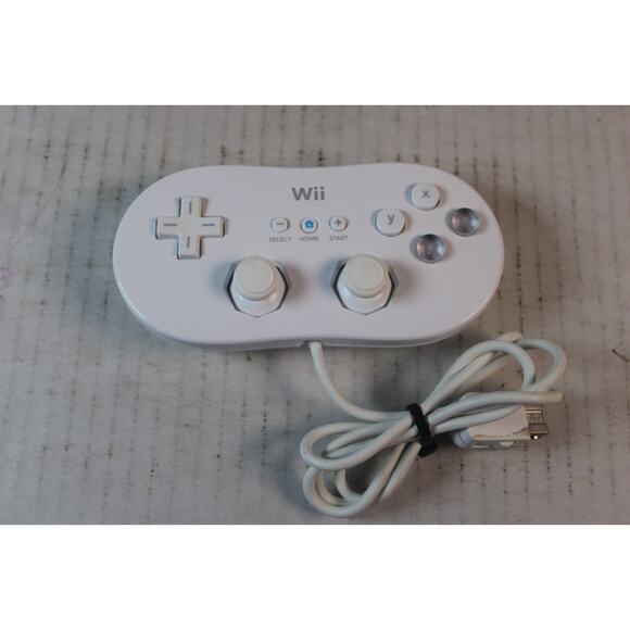 Official Nintendo Wii Pro Controller Classic White RVL-005 OEM, tested/works - Picture 1 of 6